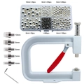 Manual pearl setting machine kit with 4-10mm white pearls and metal molds set - Combo 2 Silver (Machine + Silver Pearls)