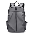Minimalist grey large capacity travel backpack with waterproof nylon and padded straps - 7702 Gray (Without Tag)