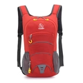 Mochila roja ligera para ciclismo con correas de malla gris transpirable y tiradores amarillos - 20-35L / Rojo