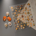 Adesivi per unghie 3D con fiori arancioni, api e dettagli in cristallo lucido - Stile Giardino Ricamo Ape (CO-237)