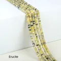 Natural Erucite mustard yellow stone spacer beads for DIY jewelry making crafts - 2x4mm Spacer Beads (Approx. 150 Beads/Strand) / Erucite