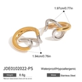 Gold and silver twisted stainless steel clip-on earrings for non-pierced ears - Twisted Ear Cuff / Gold & Silver Two-tone/JDE0102022-PS