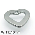 Colgante de corazón hueco de acero inoxidable plateado de 11x10mm para joyería de DIY - Corazón Hueco Color Acero (KLJ4768-Z) / 11x10mm