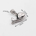 Silver whale tail pendant in stainless steel with 12x18mm size dimensions for DIY jewelry - Whale Shape Pendant (P00113S)