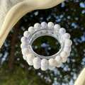 Exquisite beaded bracelet featuring soft lavender round gemstones with a mirror reflection - S045-fresh Purple-jade Fragment Imitation Ceramic Bracelet #sz320