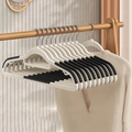 Perchas de plástico blanco crema antideslizantes con almohadillas de goma negras - Negro Obsidiana