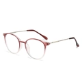 Ultralight retro round blue light blocking glasses with gradient brown frames and metal temples - Gradient Purple-silver / Non-Prescription Blue Light Blocking