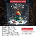 Colorful Christmas tree static window cling with Santa and sleigh in UV color printing - Small (40*45CM)