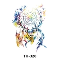 Waterproof temporary tattoo featuring watercolor deer and dreamcatcher design, model TH-320 - Th-320 / 210*148mm