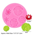 Pink silicone lotus and leaf mold for cake decorating and chocolate fondant crafts - 1# (Lotus/Leaf) / Pink