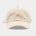 Detailaufnahme der beigen Cord-Struktur und weichen Krone dieser Baseballkappe - Beige