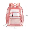 Transparenter pinker PVC-Rucksack mit Netzseitentaschen, Größe 36cm x 28cm x 12cm - Klein / Rosa