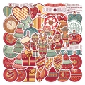 Set of 48 waterproof Christmas cartoon stickers with Santa and reindeer for laptop decor - Cartoon Christmas Small Ornaments