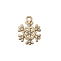 Golden snowflake charm with white rhinestones for DIY jewelry making accessories - Golden Rhinestone Christmas Snowflake