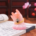Pink Capybara Buddha hand resin figurine with golden bracelet and small bronze bell - Hot Sale Decoration Series / Bell Hand Ornament