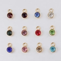 Lot de 12 pendentifs ronds de 6mm en pierres de naissance et bordure dorée pour bijoux DIY - Rouge de juillet (SR003) / Or