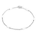 Bracelet minimaliste en chaîne argentée avec cylindres en émail blanc et fermoir mousqueton - Style Argent + Blanc (KB165168-Z)