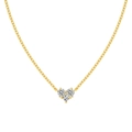 Elegant gold heart pendant necklace with three brilliant zircon stones for women - Gold White Rhinestone (DY190890-S-G-WH)