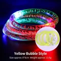 Glowing yellow LED acrylic bubble bracelet with internal light-up sparkle effects - Yellow/Bubble Style