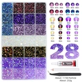 28er-Set DIY-Nagelkunst mit 11760 Strasssteinen, Kleber, Pinzette und Picker-Werkzeug - 28 Gitter Deko-Set 04