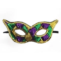 Carnaval pailletten masker Mardi Gras paars groen goud half gezicht feest oogmasker - Nieuwe Lovertjesstijl E