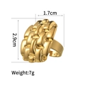 Gold chunky braided texture ring for women measuring 2.9cm by 1.7cm and weighing 7g - Woven Texture Geometric Ring (R759)