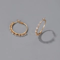 Gold-plated hoop earrings featuring marquise-cut marquise cubic zirconia accents - KC Gold (2942)