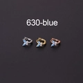 Minimalistische vlinder kraakbeen oorringen in zilver goud en rosegoud met blauwe steentjes - Blauwe Zirkoon - Zilver