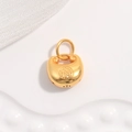 Ciondolo lucchetto in argento S925 dorato con carattere Fu per gioielli fai-da-te - Lucchetto della Benedizione / Oro