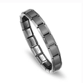 Modular Italian charm bracelet in matte black stainless steel with individual links - Modular Bracelet Base / Black