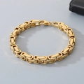 Pulsera bizantina de hombre bañada en oro pulido con cierre de mosquetón seguro - 4mm / Dorado / 16cm