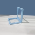 Light blue square floating jewelry display box with transparent flexible PE film - Light Blue; 9*9*2cm