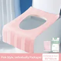 Roze wegwerpbare toiletbrilhoezen set van 10 stuks individueel verpakt 40x60cm matten - Zelfklevende dubbellaagse toiletbrilhoes / 10 stuks/pak (individueel verpakt) / Roze
