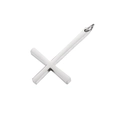 Polished stainless steel cross pendant featuring a smooth reflective mirror finish - Steel Color Jump Ring Style