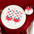 Winter coral fleece socks featuring 3D red fox design in a festive gift ball packaging - Kids Size (Without Ball) / White Fox