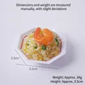 Miniature fried rice model keychain in octagonal plate with shrimp and scallion details - Large Shrimp Fried Rice - Octagonal Bowl - No Keychain