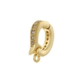 18K gold plated copper pearl clasp with cubic zirconia for DIY jewelry making - VK252 Gold Zirconia Clasp