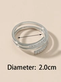 Minimalist silver double-layered open ring with sparkling pavé stones and 2.0cm diameter - Double Layer Pave Open Ring / Silver (02白KWG-1456)