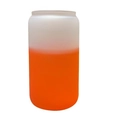 Sublimations-Glasbecher 12oz mit mattiertem Oberteil und transparentem orangefarbenem Boden - 16OZ Kaltwechsel - Orange