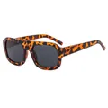 Gafas de sol cuadradas oversize chic con estampado de leopardo y lentes grises C6 - Montura de Carey Lentes Grises