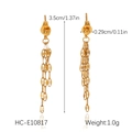 Detaillierte Größenangaben für Edelstahl-Ohrringe mit Quasten in 18 Karat Gold - Minimalistische Kurze Quaste (HC-E10817)