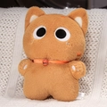 Plush orange cartoon cat pillow with soft fur texture and a cute red bell collar - Orange Cat / 40CM