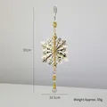 Pendaglio a fiocco di neve in metallo dorato con perle di cristallo e goccia, 30 cm - Fiocco di neve 3D / Oro