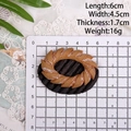 Miniature resin bread fridge magnet with brown twisted texture on measuring board - With Magnet / Style A