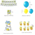 Lemon themed birthday party decoration set with banner, balloons, and cake toppers - 4-Piece Party Decor Set