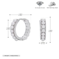 Vista dettagliata degli orecchini a cerchio in argento S925 con perle e dimensioni - Argento 925 placcato oro bianco / Argento