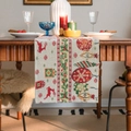 Camino de mesa navideño vintage con motivos de renos y copos de nieve en jacquard - Mantel individual 33x50cm / Patrón Jacquard Festivo
