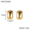 Minimalistische goldene geometrische Dreieck Ohrringe aus Titanstahl mit Maßen - Modern Stromlinienförmig Ohrstecker (HE47672GW0) / Gold / 2,8 cm x 1,3 cm