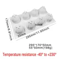 8-cavity white silicone fruit mousse mold with geometric sphere design for DIY baking - 8-Cavity Honey Peach Mousse Mold / White