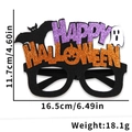 Halloween eyewear featuring purple glitter bats and Happy Halloween text decor - Halloween Glasses Set / Bat Purple Orange Happy